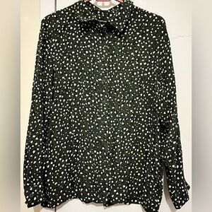 WHISTLES Long Sleeve Green Blouse